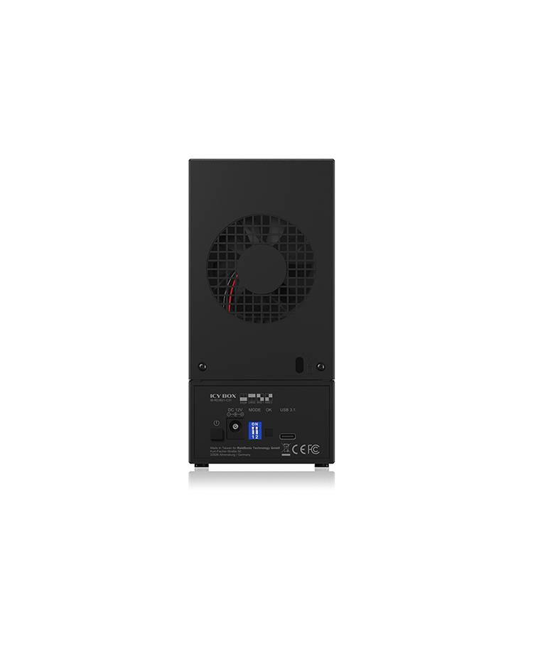 IB-RD3621-C31, RAID-System für 2x 2,5" oder 2x 3,5" SATA III HDD zu USB 3.1 Host, RAID 0, 1, Large, Single, schwarz