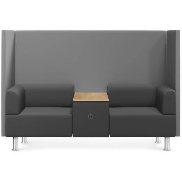 Sitzsofa Be Soft Doppelsitz + Tisch grau