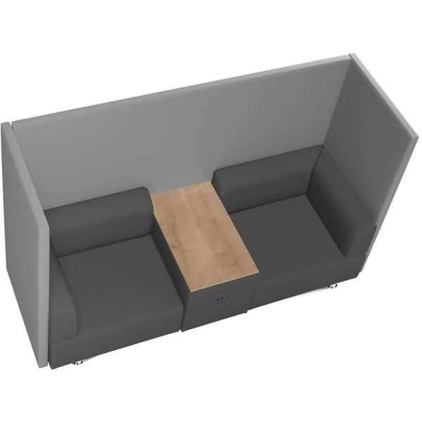 Sitzsofa Be Soft Doppelsitz + Tisch grau