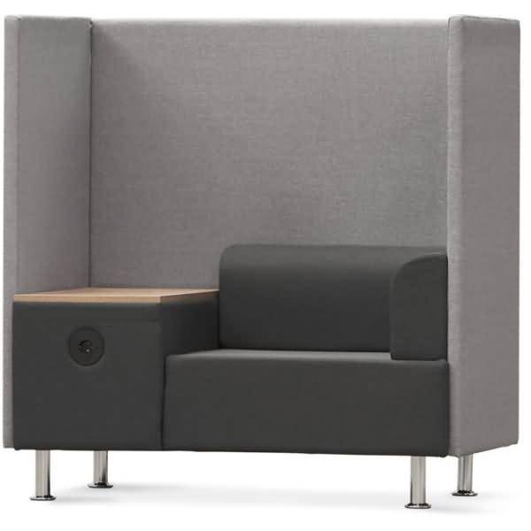 Sitzsofa Soft Einzelsitz + Tisch grau