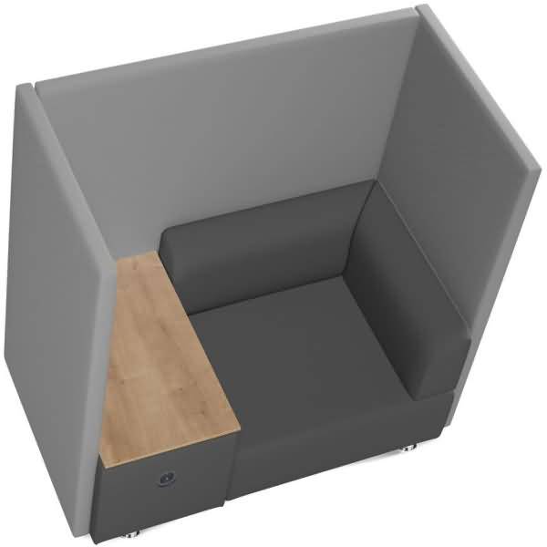 Sitzsofa Soft Einzelsitz + Tisch grau