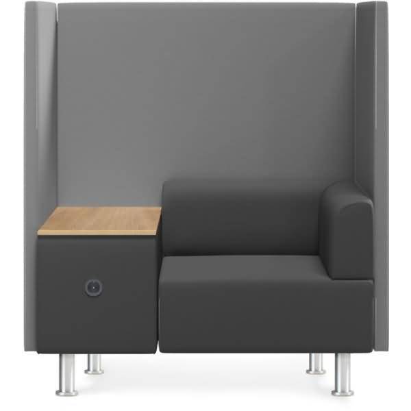 Sitzsofa Soft Einzelsitz + Tisch grau