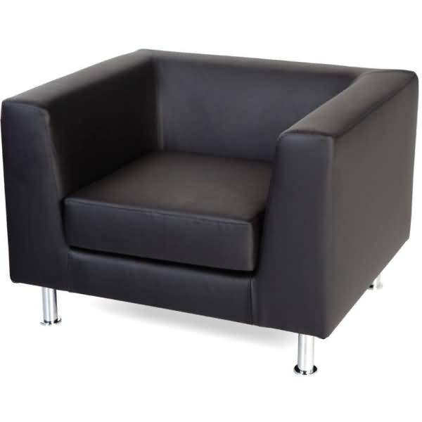 Wartezimmersessel 1-Sitzer Kunstleder schwarz