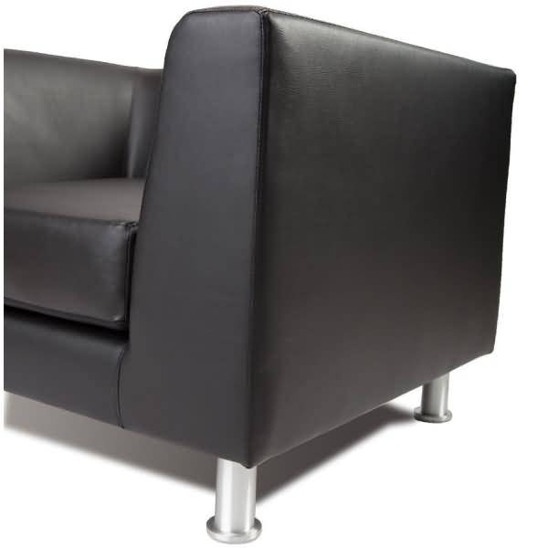 Wartezimmer-Sofa 3-Sitzer Kunstleder schwarz