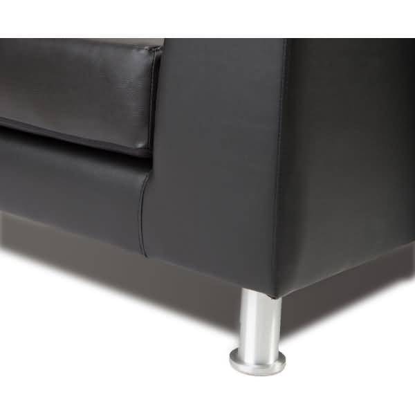 Wartezimmer-Sofa 2-Sitzer Kunstleder schwarz