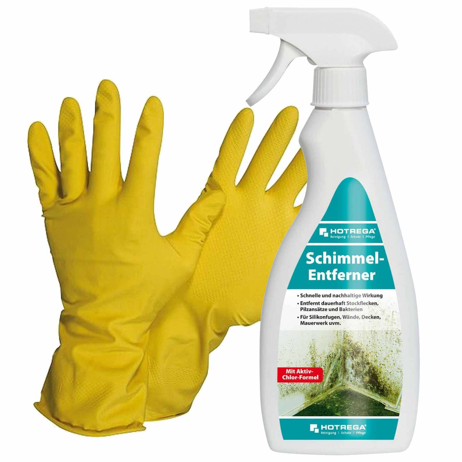 HOTREGA Schimmel Entferner 500 ml SET + NITRAS Handschuhe Gr. 10
