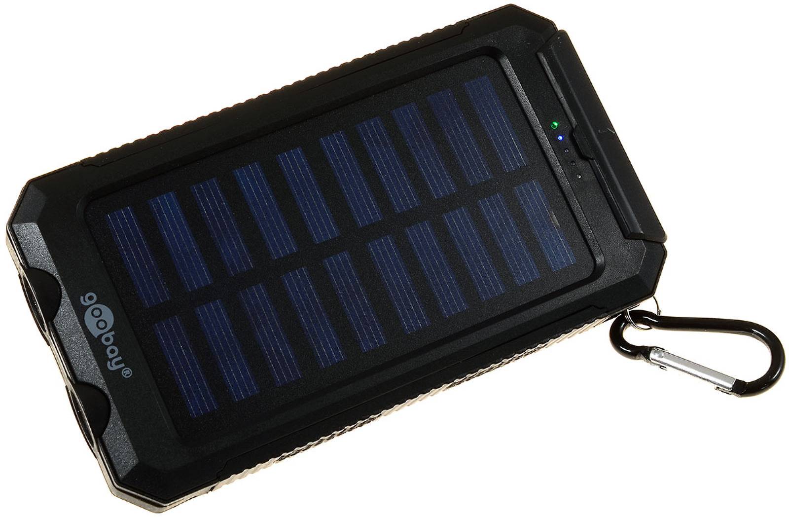 goobay Outdoor Powerbank Solar Ladegerät inkl. Taschenlampenfunktion 8000mAh, 5V, Li-Polymer