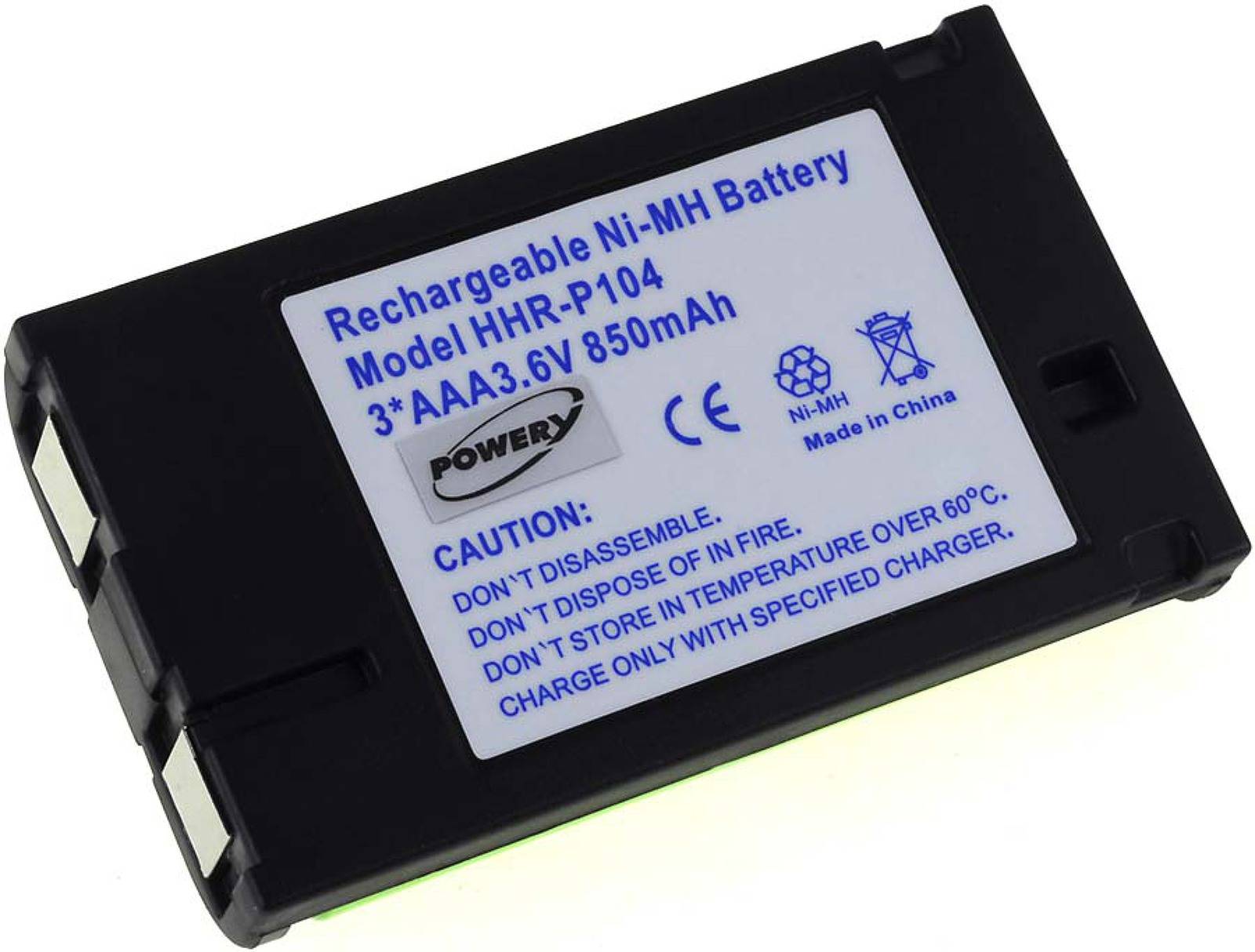 Powery Akku für Panasonic Typ HHR-P104, 3,6V, NiMH