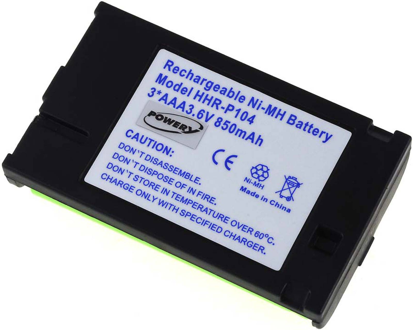 Powery Akku für Panasonic Typ HHR-P104, 3,6V, NiMH