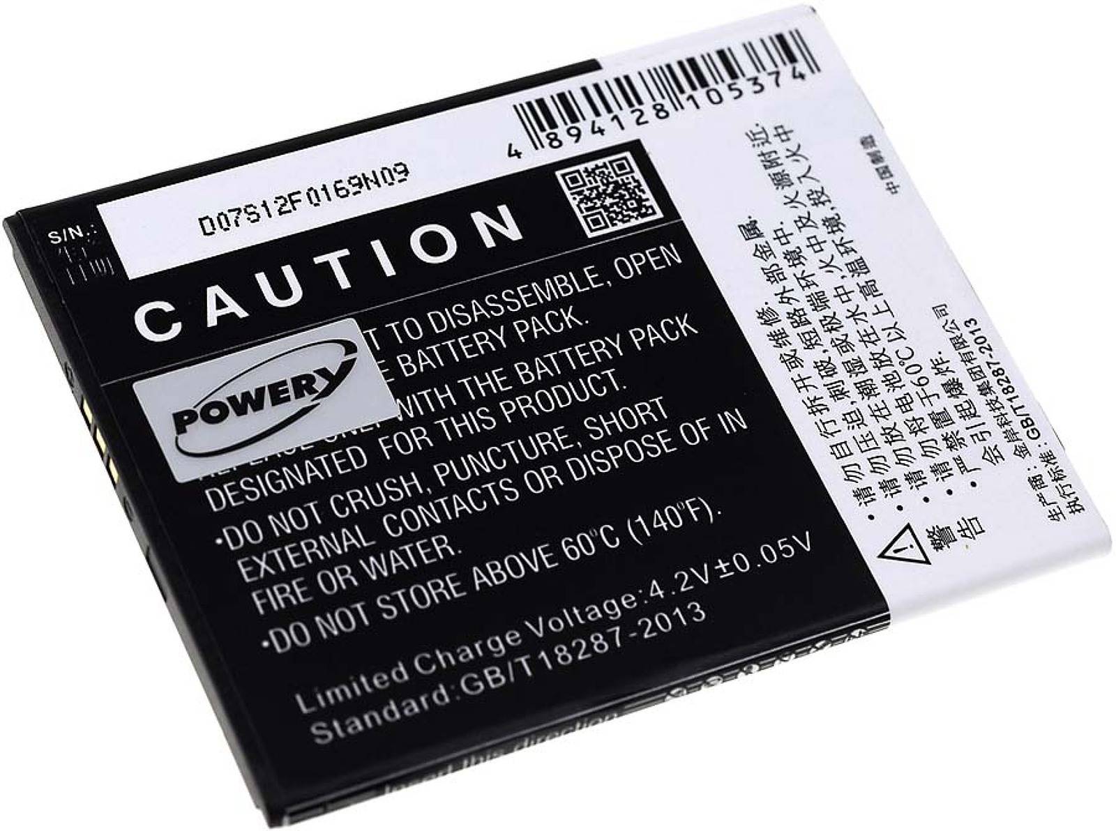 Powery Akku für Zopo ZP780 / Typ BT57S, 3,7V, Li-Ion