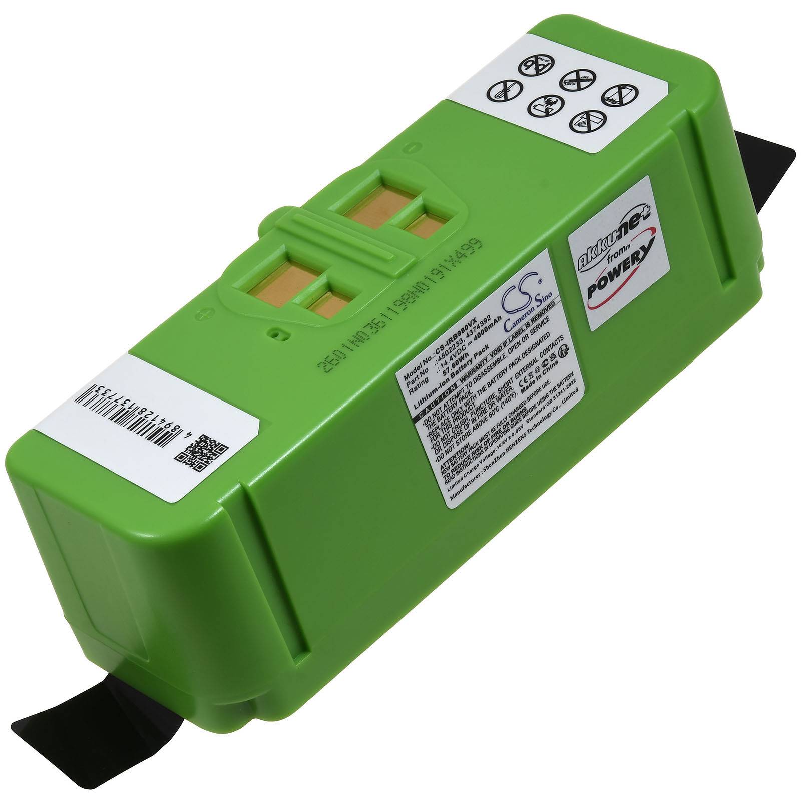 Powery Akku kompatibel mit Staubsaugerroboter iRobot Roomba 960, 14,4V, Li-Ion