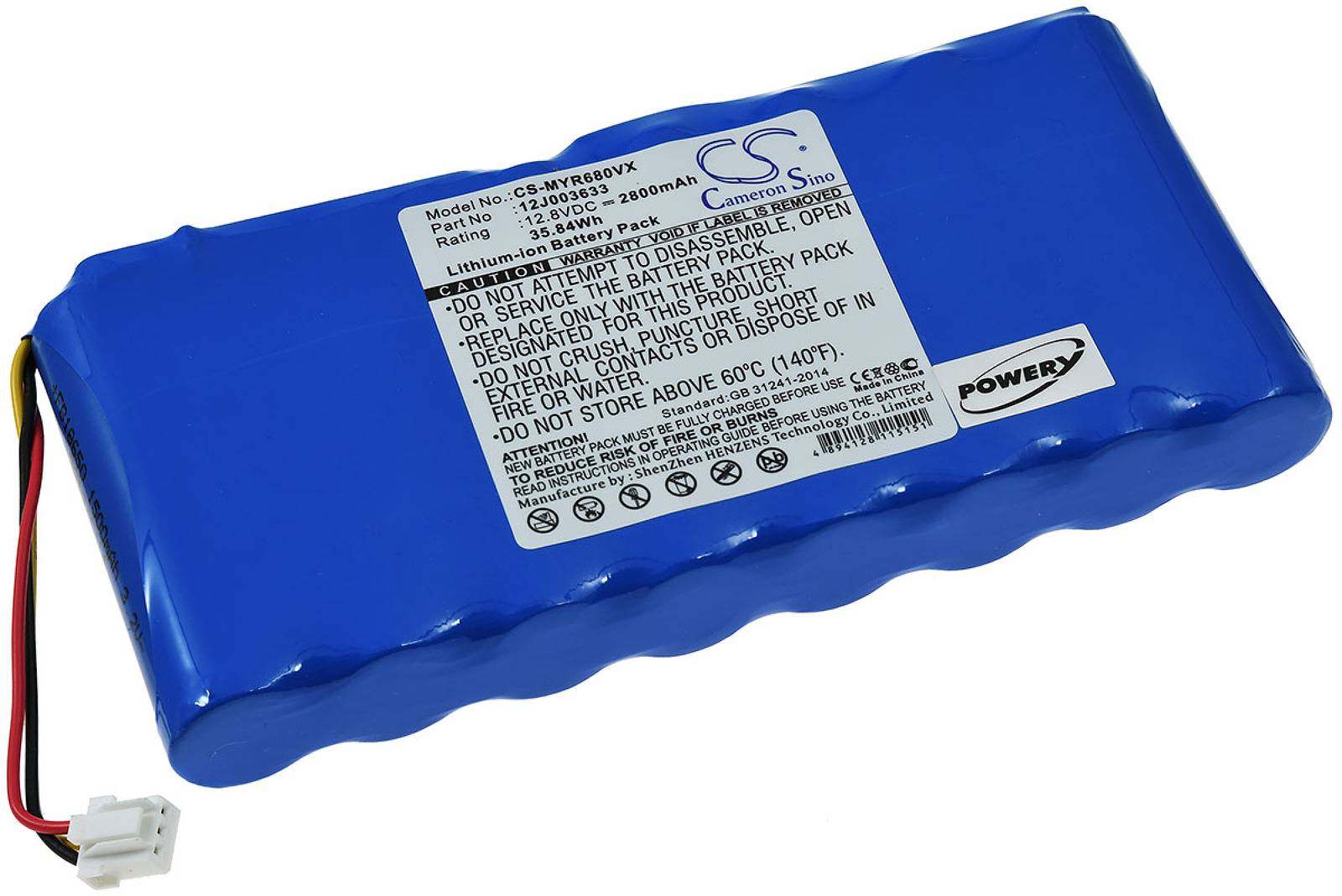 Powery Akku für Saugroboter Moneual ME770 / MR6550 / MR6800 / Typ 12J003633, 12,8V, Li-Ion