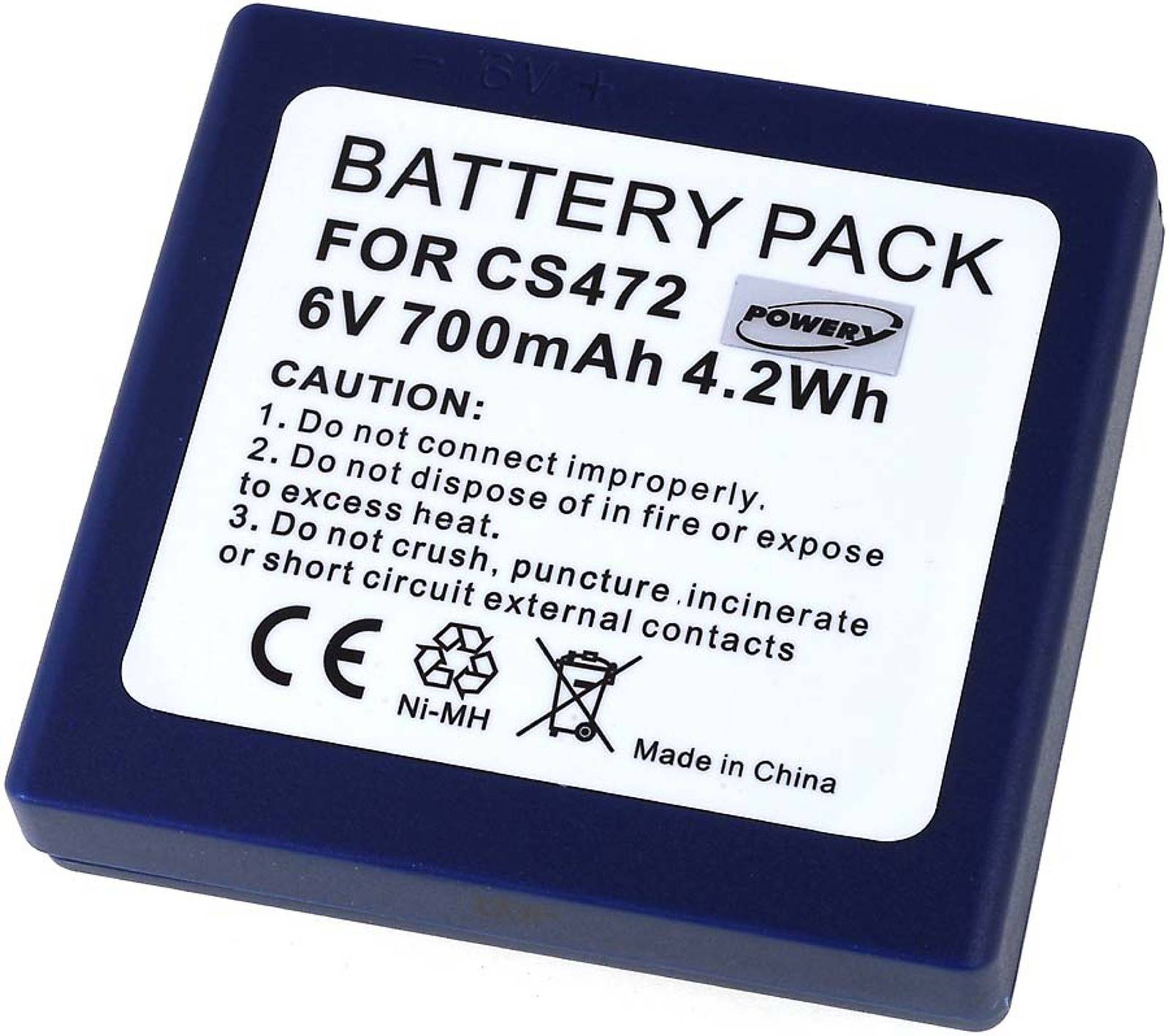 Powery Akku für HBC Typ BA203060, 6V, NiMH