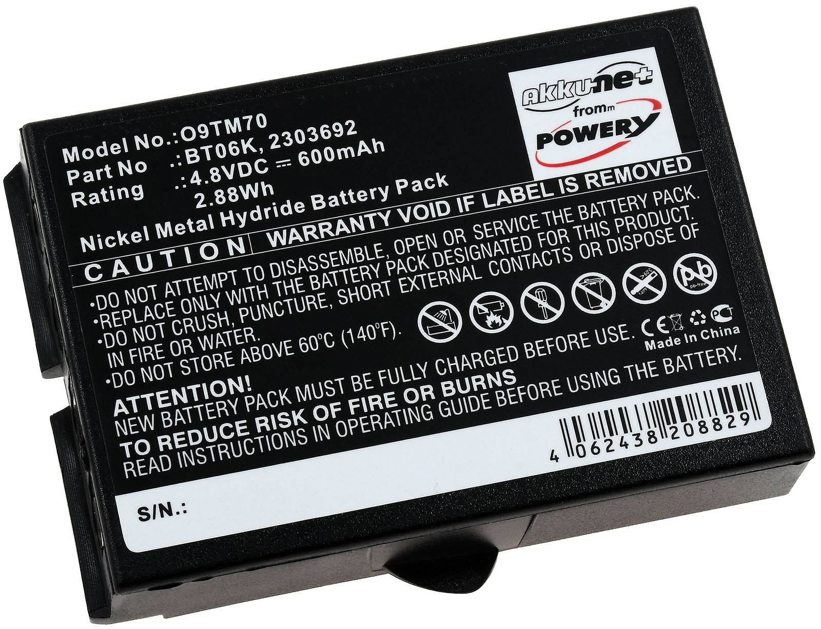 Powery Akku für BT06K von Danfoss-IKUSI, 4,8V, NiMH