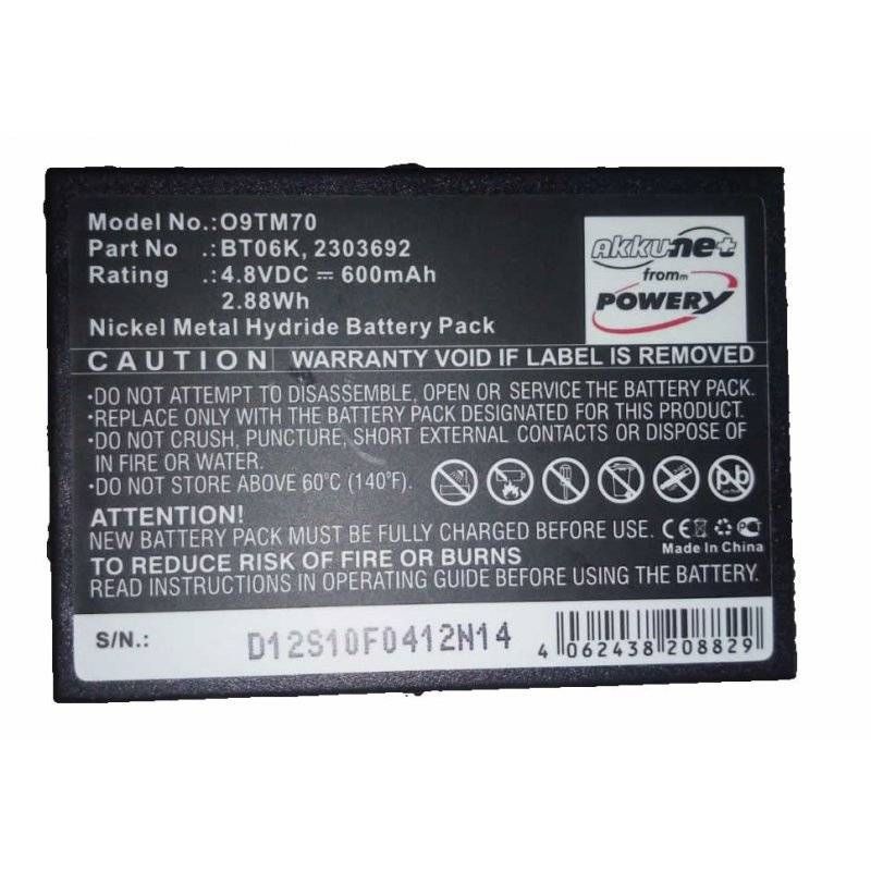 Powery Akku für Ikusi Typ BT06K, 4,8V, NiMH