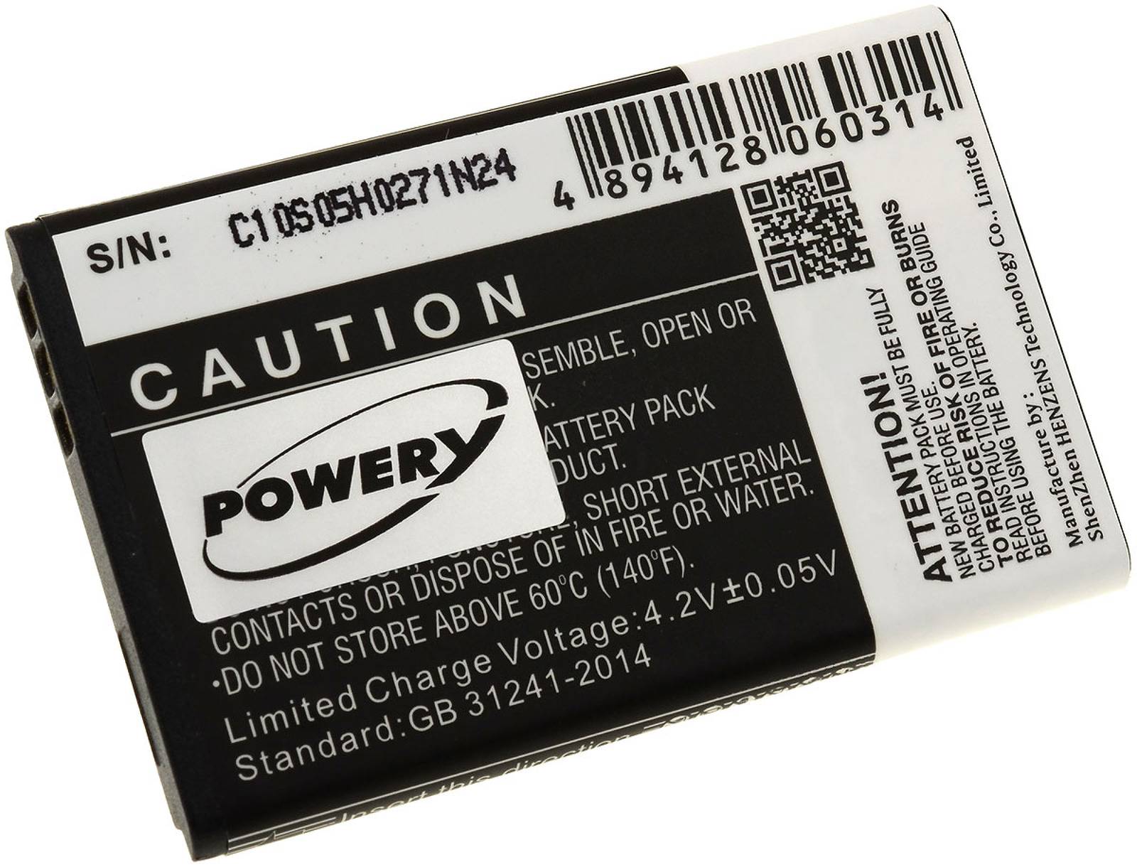 Powery Powerakku passend für Senioren-Telefon PEAQ PMP300, 3,7V, Li-Ion
