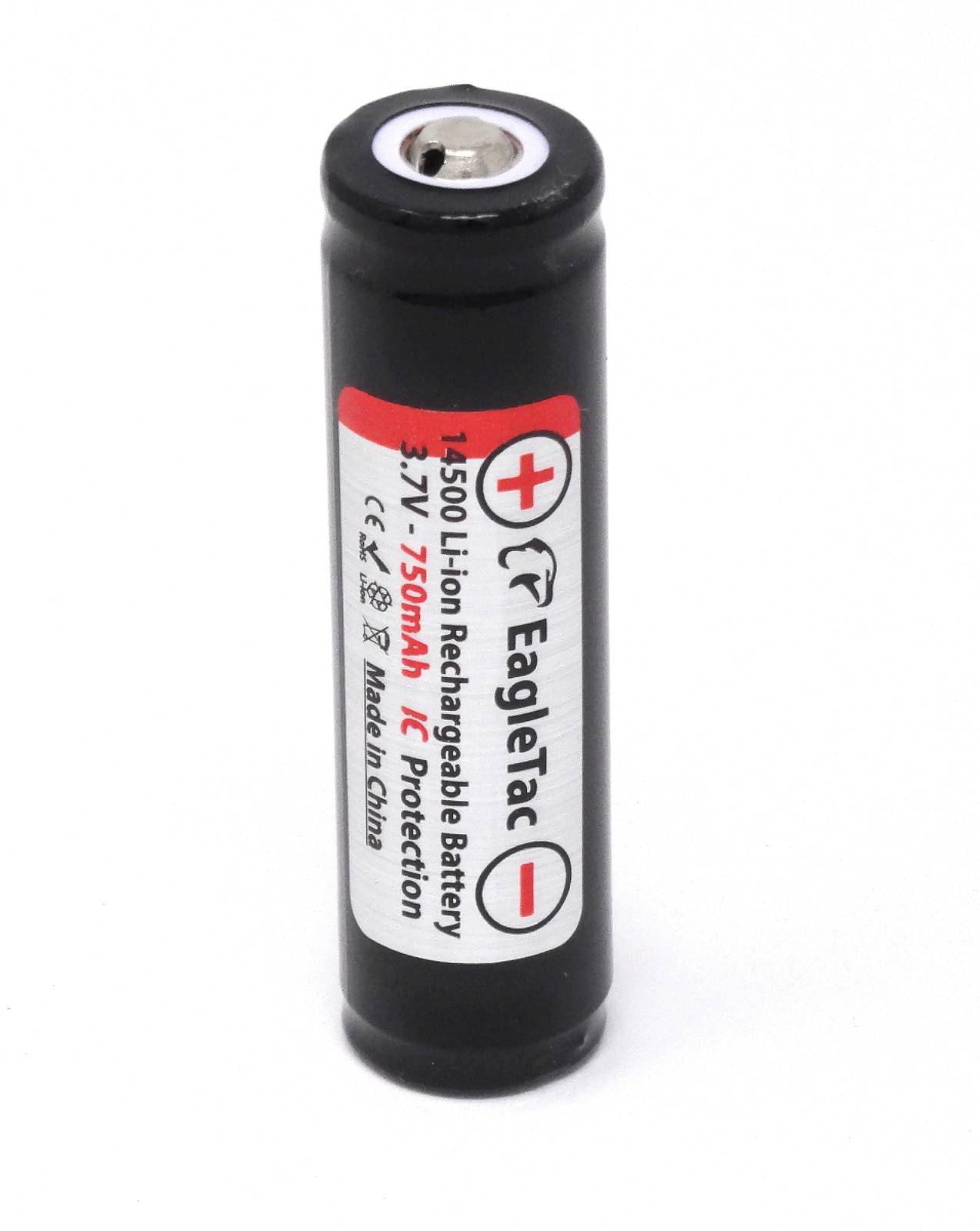 Powery Eagletac 14500 Li-Ion Akku 3,7V 750mAh IC-Protected 1er Pack, 3,7V, Li-Ion