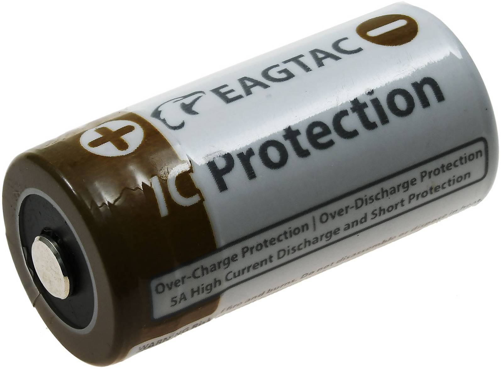 EagleTac CR123 A Li-Ion Akku 16340 (CR123A, RCR123) 750mAh 3,7V IC Protection, 3,7V, Li-Ion