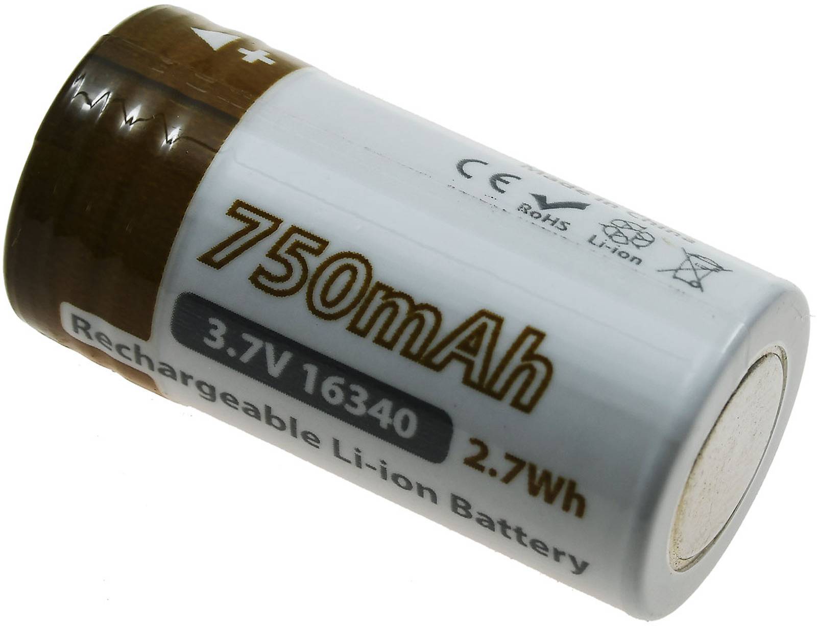 EagleTac CR123 A Li-Ion Akku 16340 (CR123A, RCR123) 750mAh 3,7V IC Protection, 3,7V, Li-Ion