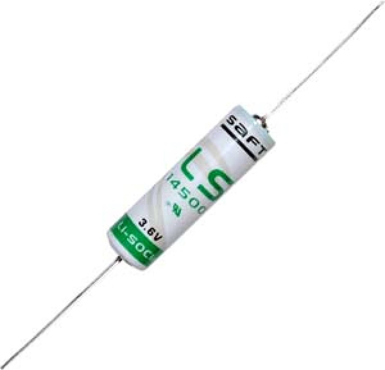 Lithium Batterie Saft LS14500 Mignon/AA 3,6Volt mit axialem Lötdraht, 3,6V, Lithium-Thionylchlorid