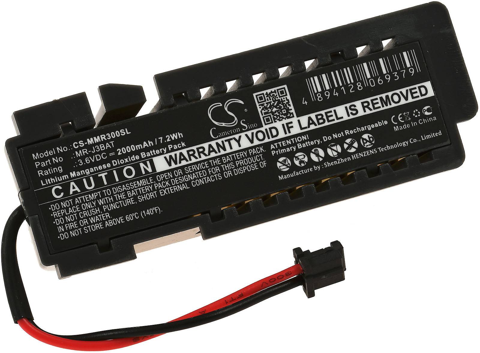 Powery SPS-Lithiumbatterie passend für Mitsubishi MelServo MR-J3-A4 / MR-J3-B4 / Typ MR-J3BAT u.a., 3,6V, Lithium-Manga