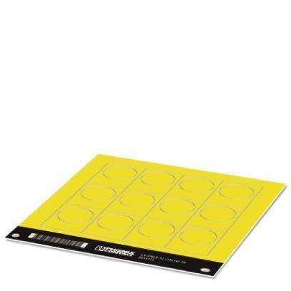 Eine gelbe BuildTak-3D-Druckoberfläche mit Rasterlinien zur Ausrichtung, montiert auf einer schwarzen Grundplatte.