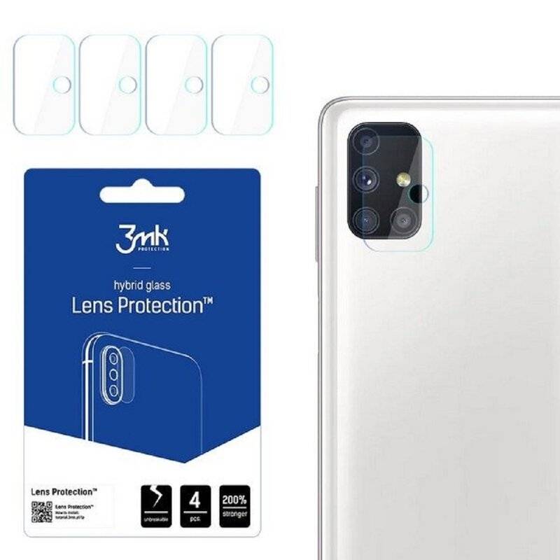 [ 4er Pack ] 3MK FlexibleGlass Lens für Samsung Galaxy M51 (M515F) Hybridglas Kameraglas Linse Schutzglas