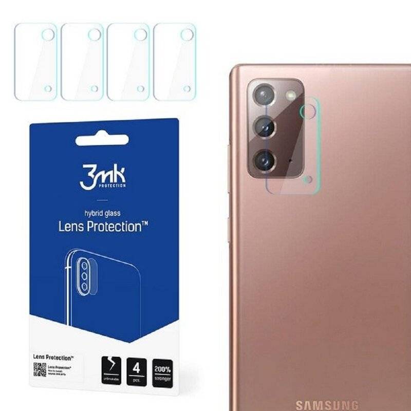 [ 4er Pack ] 3MK FlexibleGlass Lens für Samsung Galaxy Note 20 (N980F) Hybridglas Kameraglas Linse Schutzglas