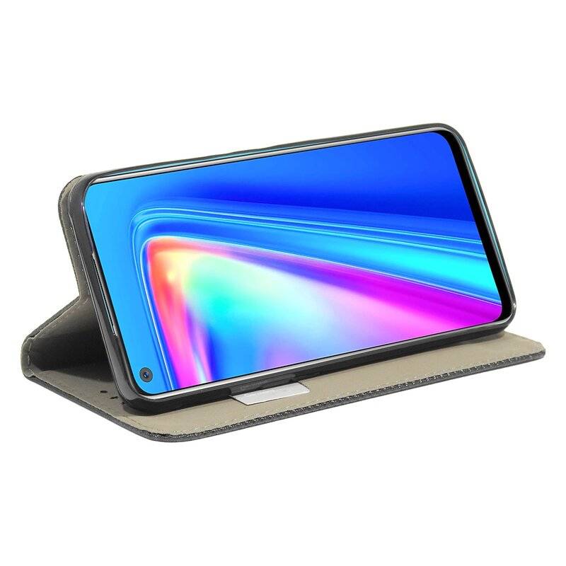 Buch Tasche "Smart" für REALME 7 Handy Hülle Etui Brieftasche Schutzhülle mit Standfunktion, Kartenfach Schwarz