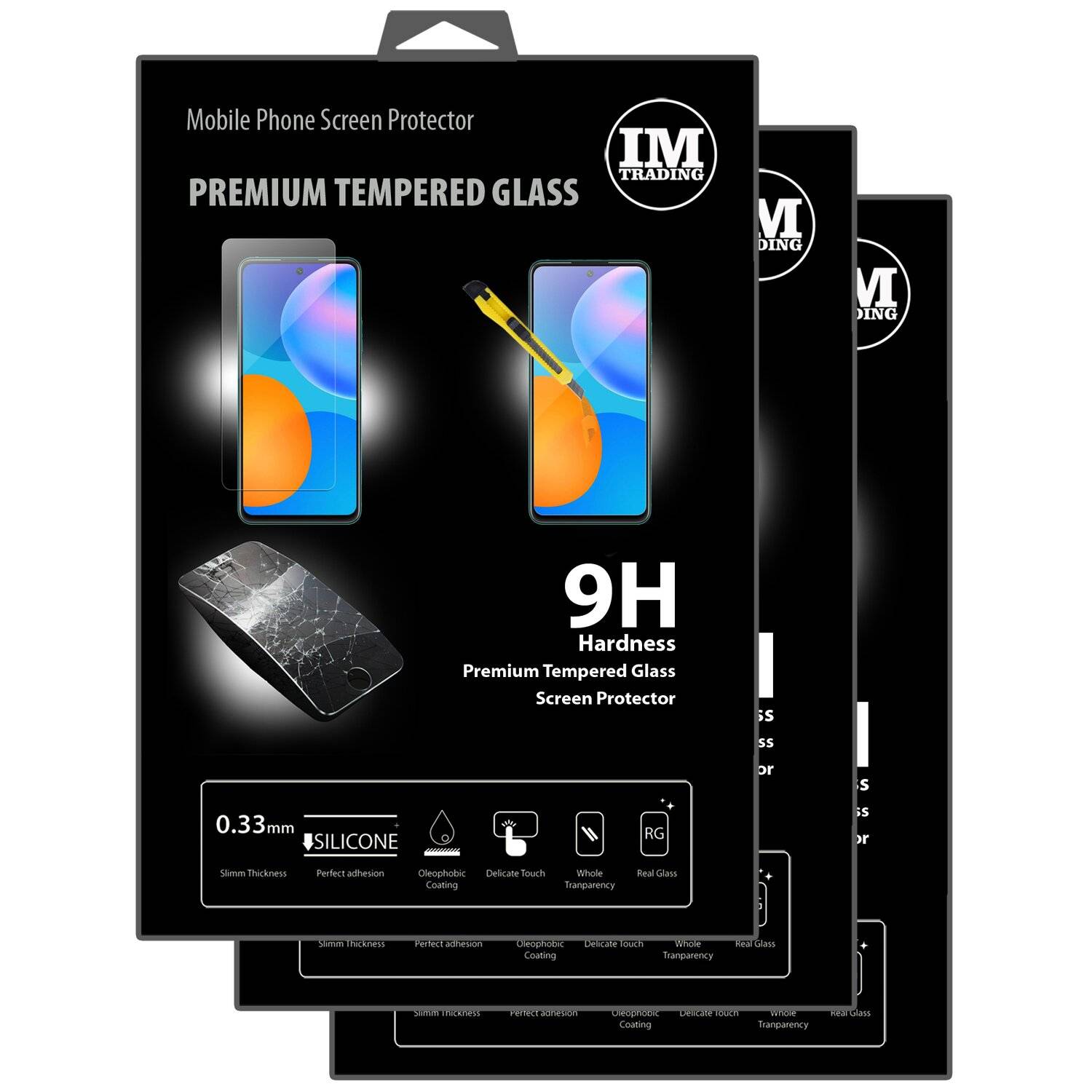 3X Schutz Schutz Glas 9H Tempered Glass Display Schutz Folie Display Glas Screen Protector für Huawei P Smart 2021