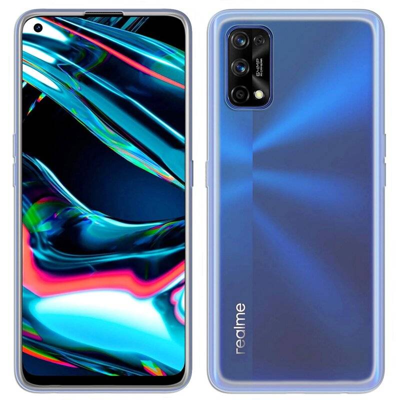 cofi1453® Silikon Hülle Basic kompatibel mit Realme 7 Pro Case TPU Soft Handy Cover Schutz Transparent