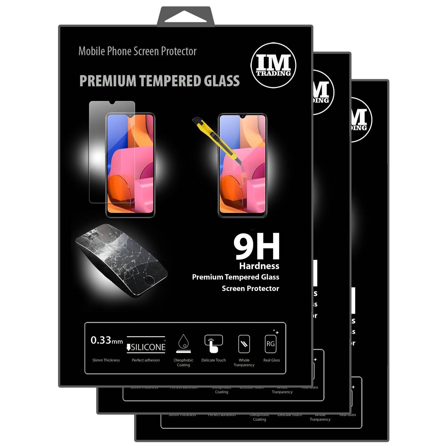 3X Schutz Schutz Glas 9H Tempered Glass Display Schutz Folie Display Glas Screen Protector Samsung Galaxy A20S ( A207F )