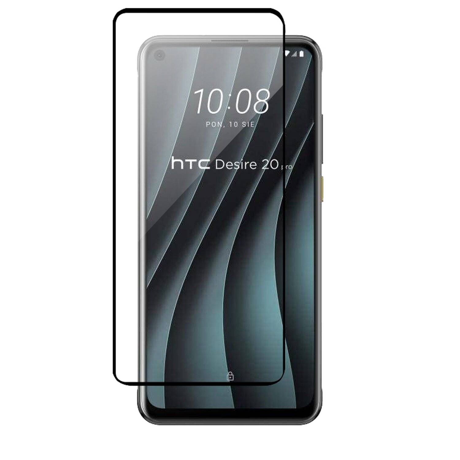 cofi1453® 5D Schutz Glas kompatibel mit HTC DESIRE 20 PRO Curved Schutz Folie Vollständig Klebend und Abdeckung