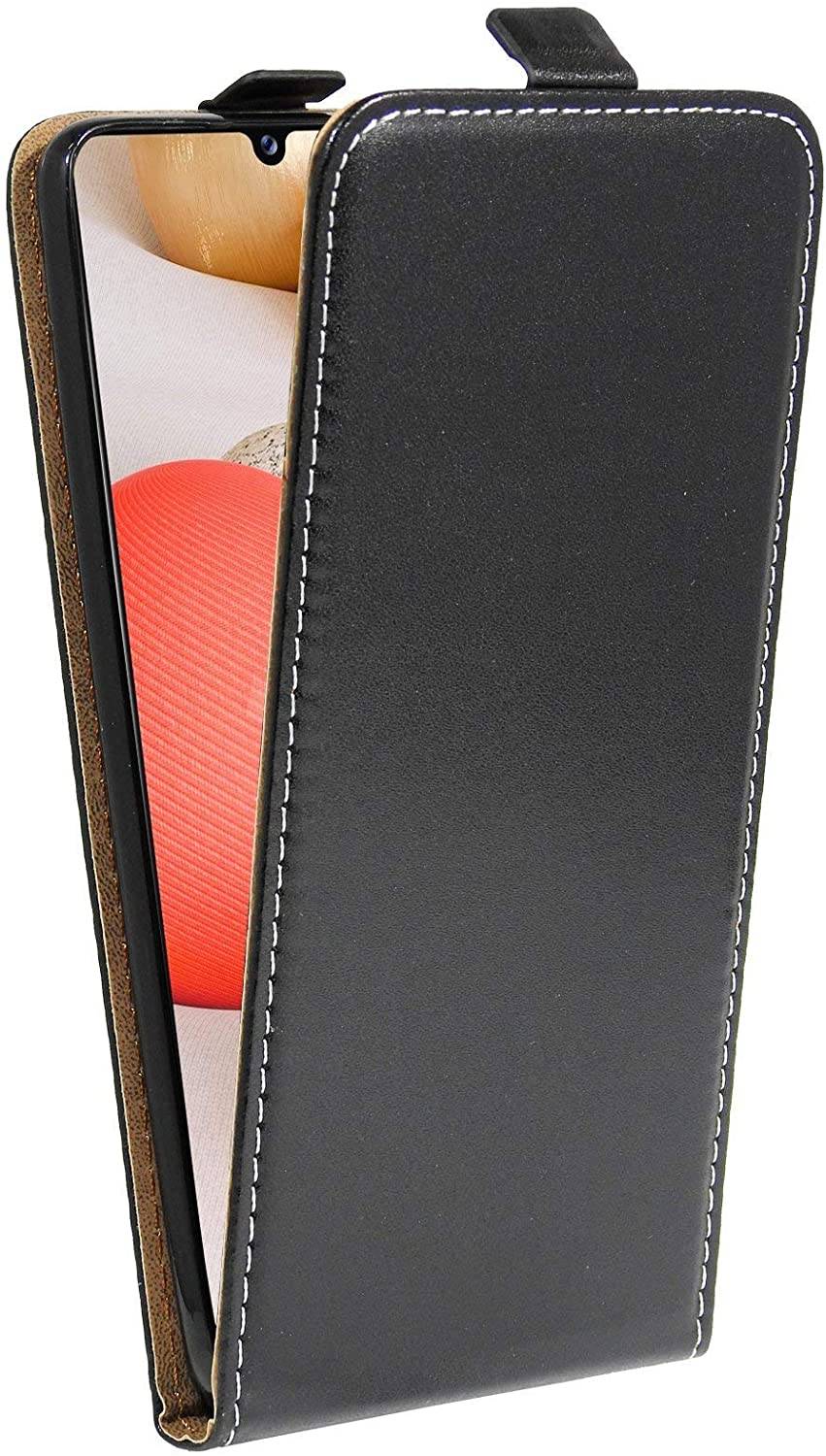 Flip Case für Samsung Galaxy A42 5G Handy Tasche vertikal aufklappbar Schutzhülle Klapp Hülle Schwarz