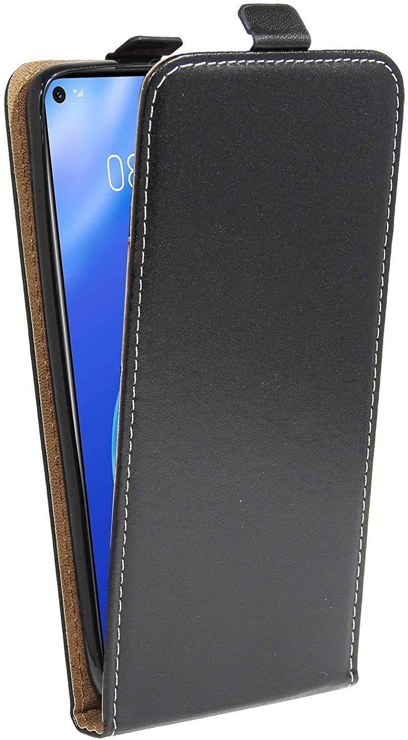 cofi1453® Flip Case kompatibel mit HUAWEI P40 LITE 5G Handy Tasche vertikal aufklappbar Schutzhülle Klapp Hülle Schwarz