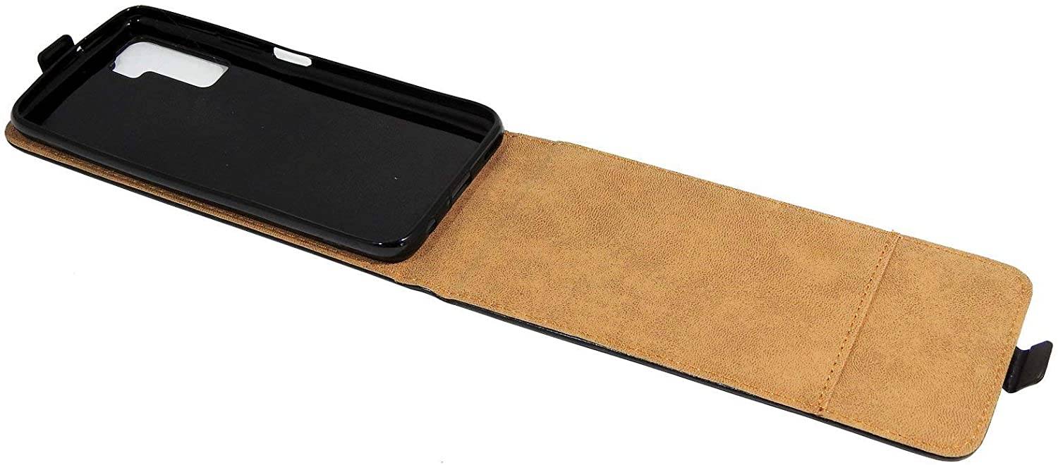 cofi1453® Flip Case kompatibel mit HUAWEI P40 LITE 5G Handy Tasche vertikal aufklappbar Schutzhülle Klapp Hülle Schwarz
