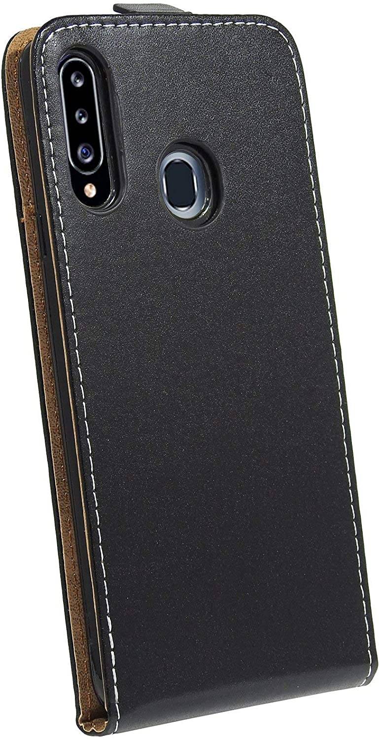 Flip Case für Samsung Galaxy A20S (A207F) Handy Tasche vertikal aufklappbar Schutzhülle Klapp Hülle Schwarz