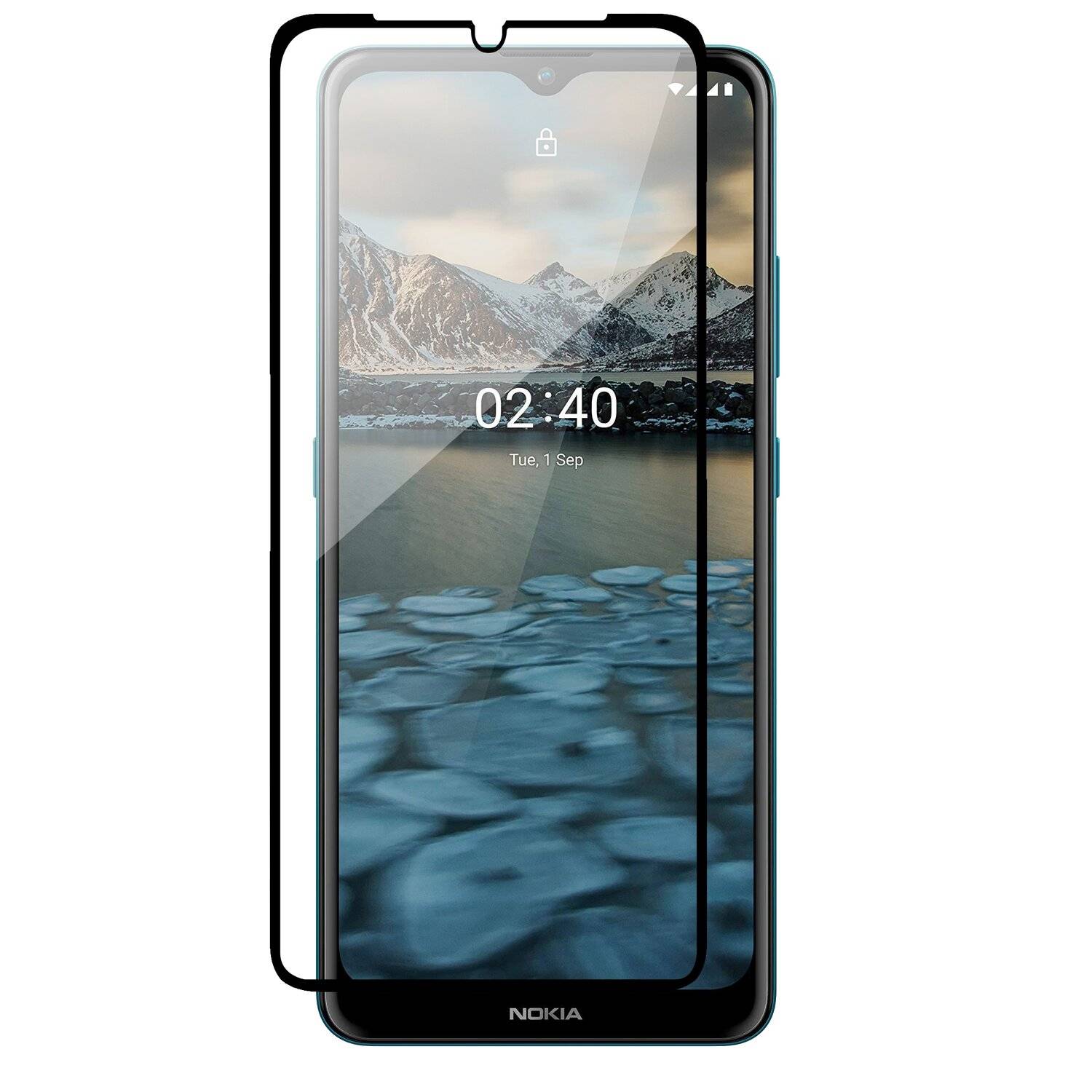 cofi1453® 5D Schutz Glas kompatibel mit Nokia 2.4 Curved Schutz Folie Vollständig Klebend und Abdeckung