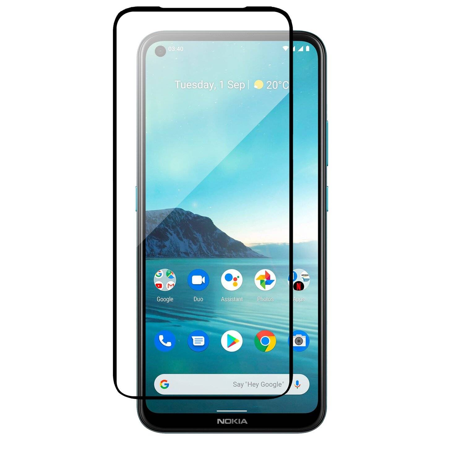 cofi1453® 5D Schutz Glas kompatibel mit Nokia 3.4 Curved Schutz Folie Vollständig Klebend und Abdeckung