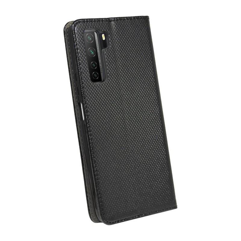 Buchtasche "Smart" für HUAWEI P40 LITE 5G Handy Hülle Etui Brieftasche Schutzhülle mit Standfunktion, Kartenfach Schwarz