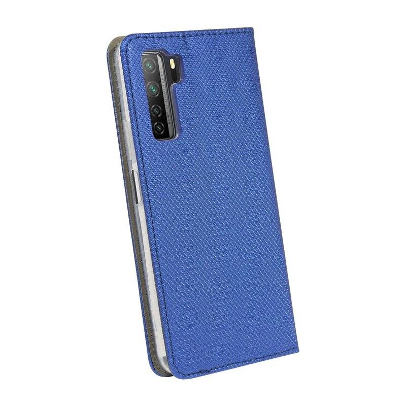 Buch Tasche "Smart" für HUAWEI P40 LITE 5G Handy Hülle Etui Brieftasche Schutzhülle mit Standfunktion, Kartenfach Blau