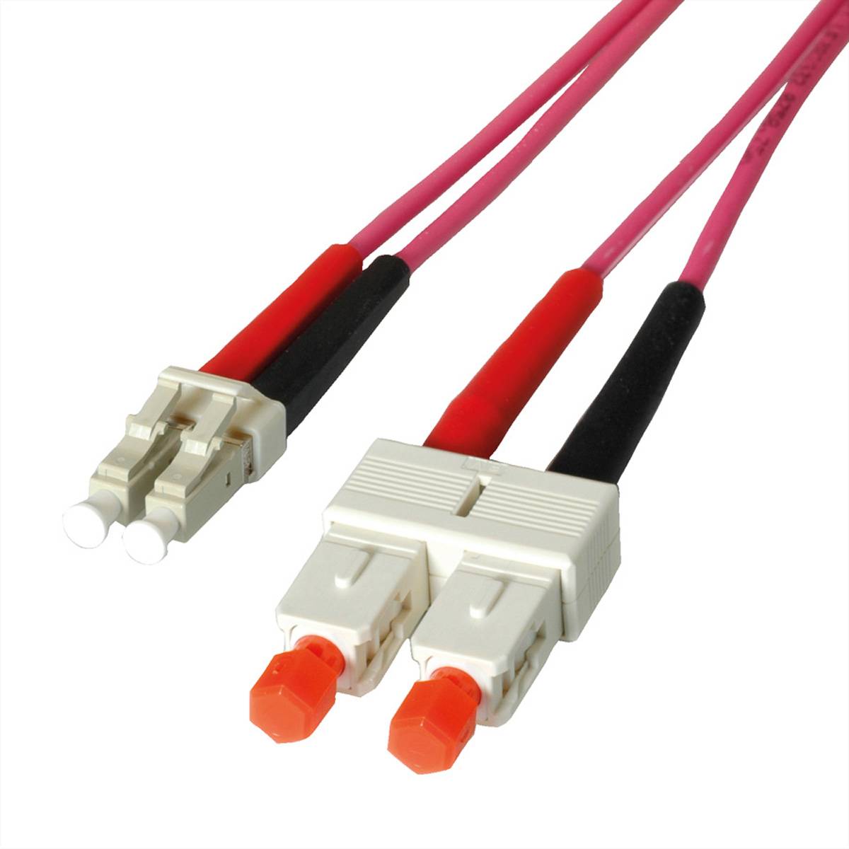 LEONI LWL-Kabel duplex 50/125µm OM4, Suhner LC/SC, 15 m