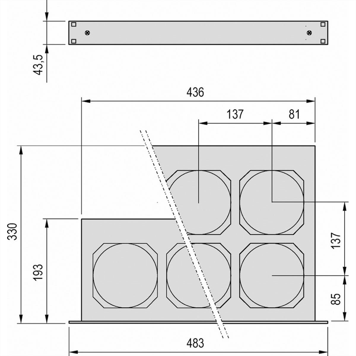 SCHROFF 19" Umlüfter, 6 Ventilatoren, 1 HE, 24 VDC, drehzahlgeregelt und funktionsüberwacht