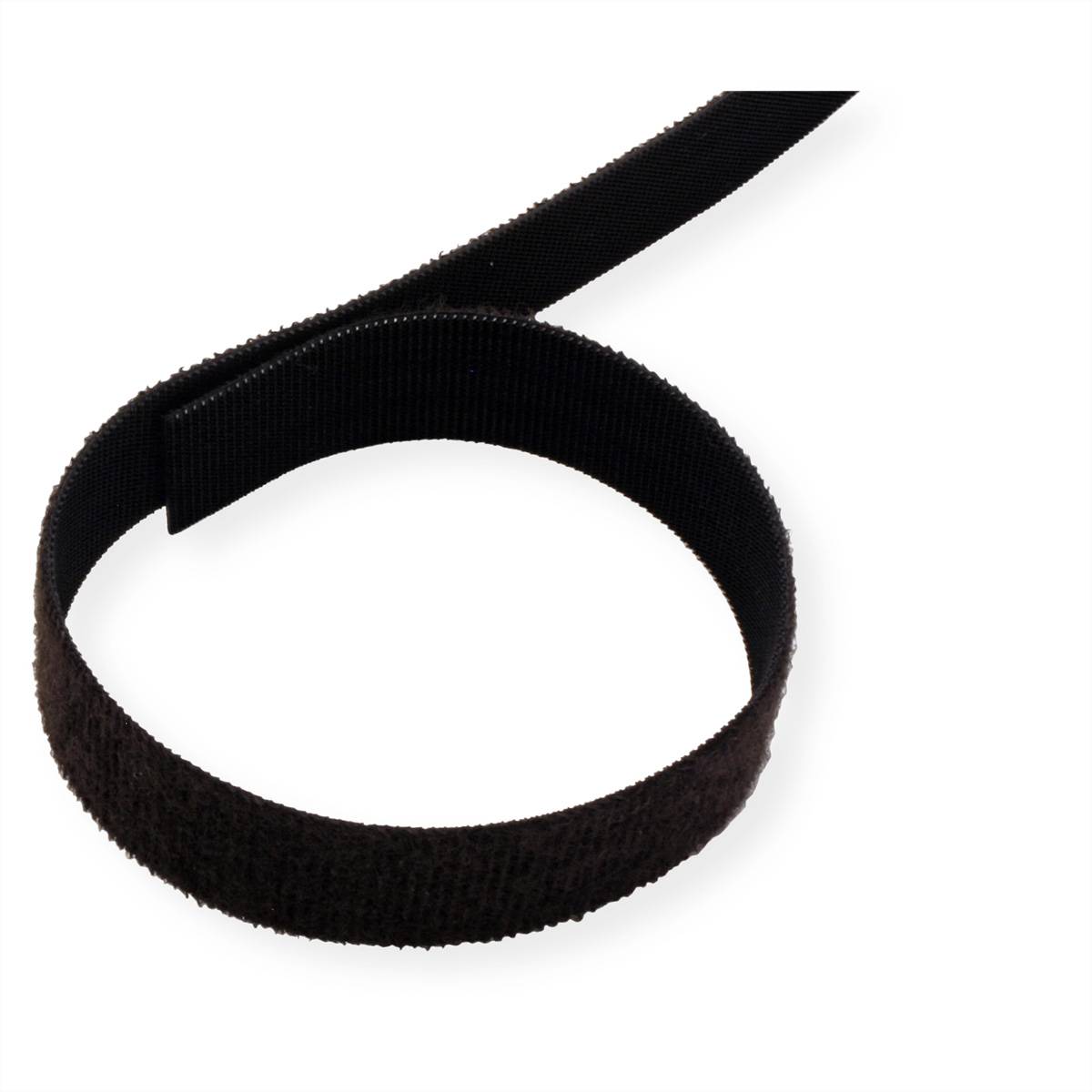 VELCRO® ONE-WRAP® Klettbandstreifen 20mm, unperforiert auf Rolle, schwarz, 25 m
