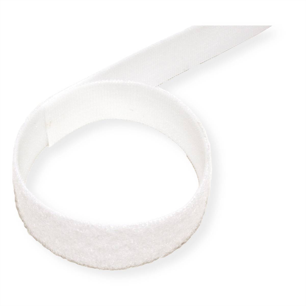 VELCRO® ONE-WRAP® Klettbandstreifen 20mm, unperforiert auf Rolle, weiß, 25 m