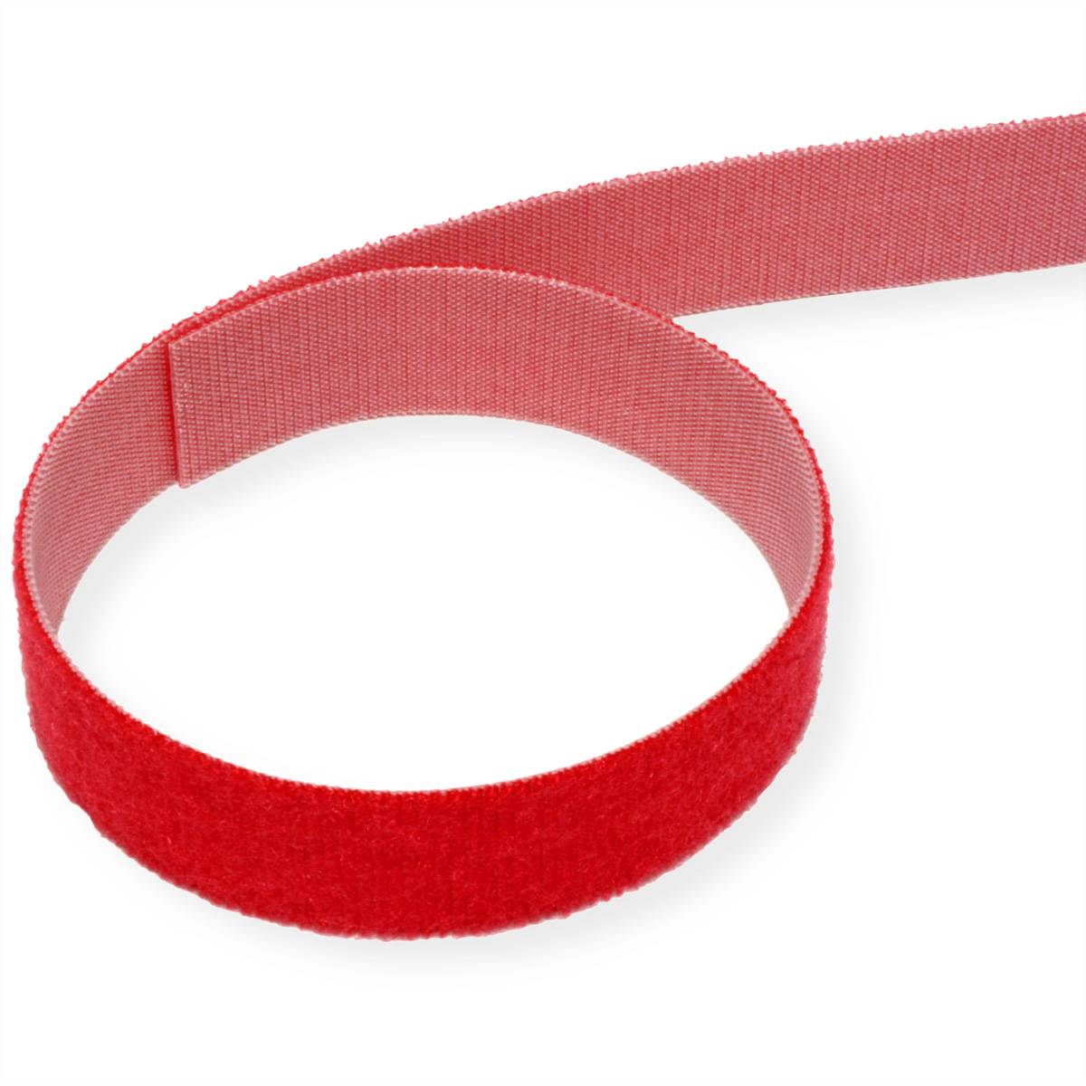 VELCRO® ONE-WRAP® Klettbandstreifen 20mm, unperforiert auf Rolle, rot, 25 m