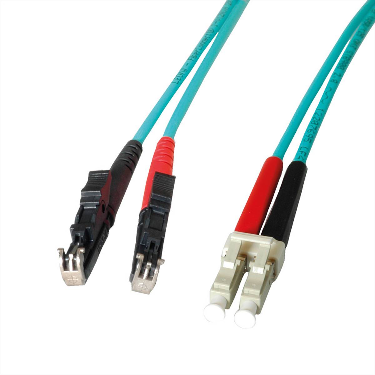LEONI LWL-Kabel duplex 50/125µm OM3, R&M E2000 / Suhner LC, 20 m