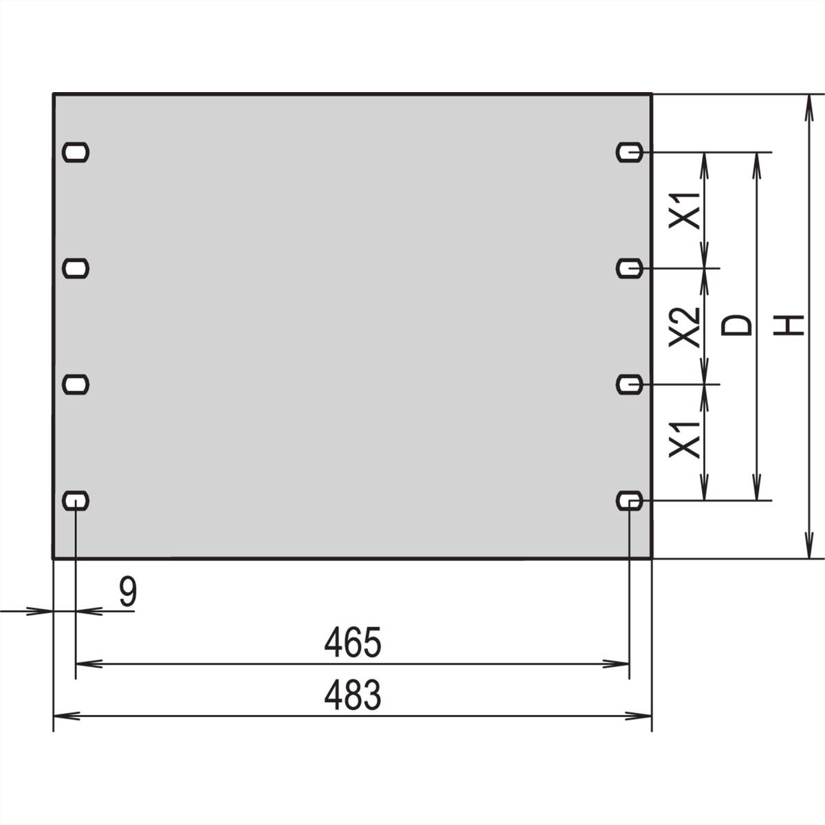 SCHROFF 19"-Blindblende 1 HE AL-eloxiert