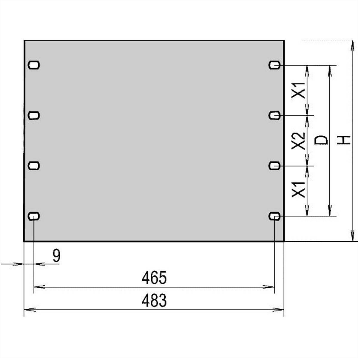SCHROFF 19"-Blindblende 2 HE AL-eloxiert