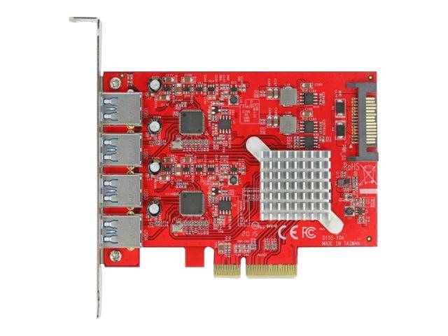 DeLOCK PCI Express x4 Card to 4 x external SuperSpeed USB 10 Gbps (USB 3.2 Gen 2)